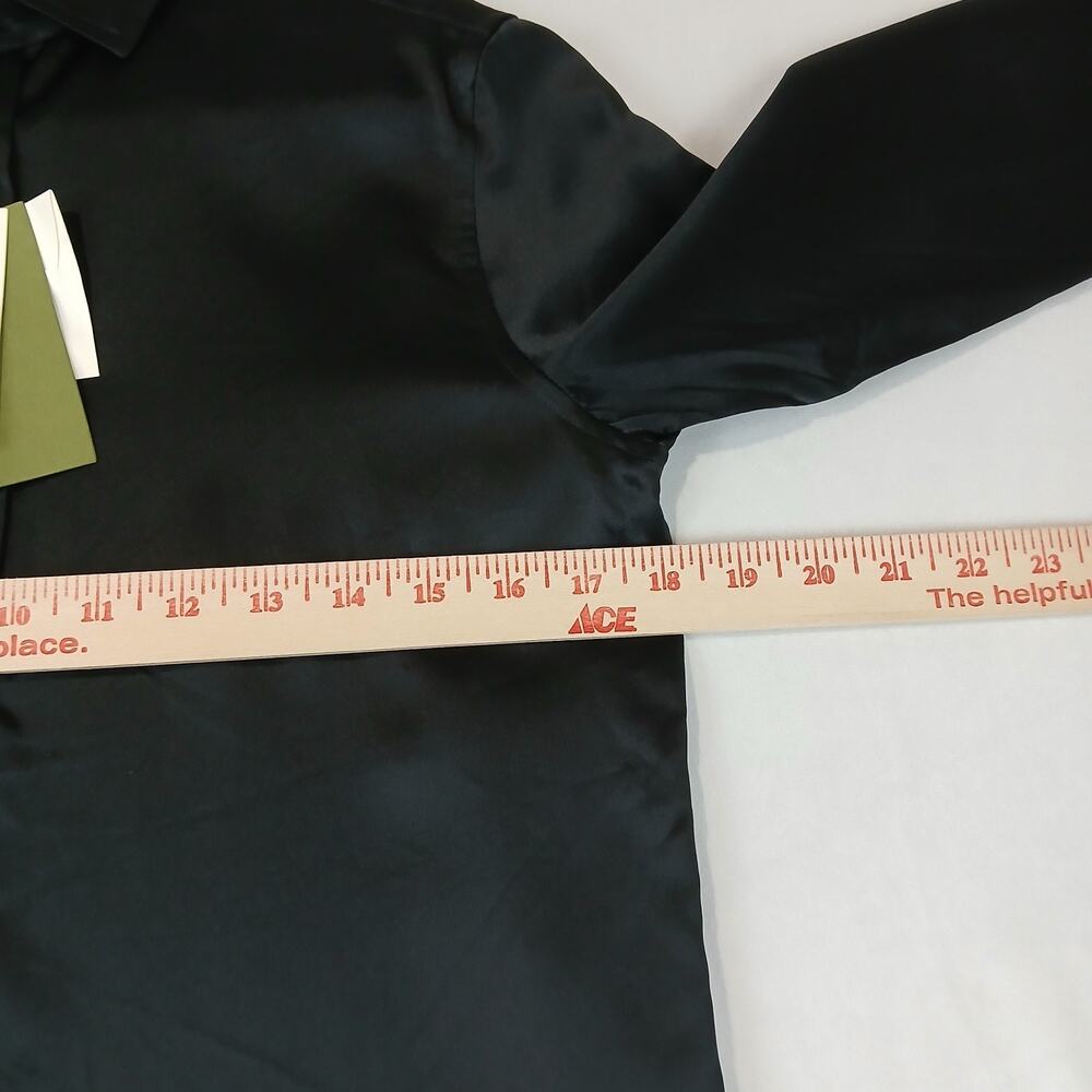 Lilysilk Shirt Womens 2 Black Mulberry Silk Tailored Button Front Blouse NWT - Picture 13 of 16
